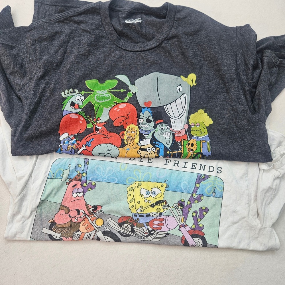 Nickelodeon SpongeBob SquarePants T-Shirt Bundle Mens L Multi Good Graphic‎ 2pk